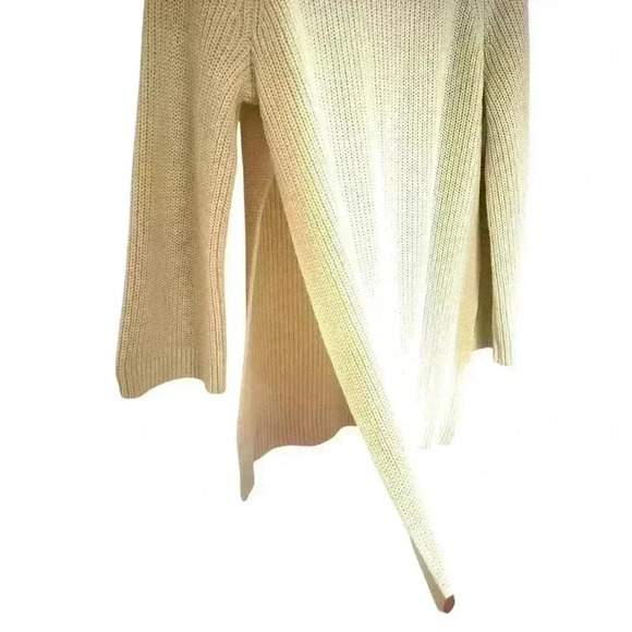 WILFRED ARITZIA Split Side Cotton Rib Knit Cream Sweater Women's Size 1 - Picture 2 of 6